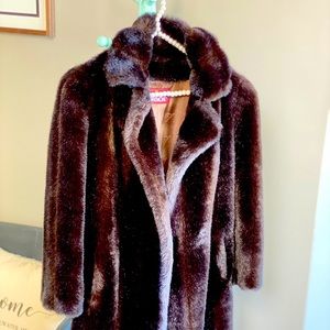 VINTAGE FAUX FUR TENCH COAT
